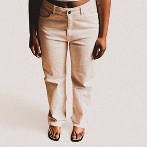 Djerf Avenue Cream Straight Leg Jeans Scandi Minimalist Capsule – Sz 29